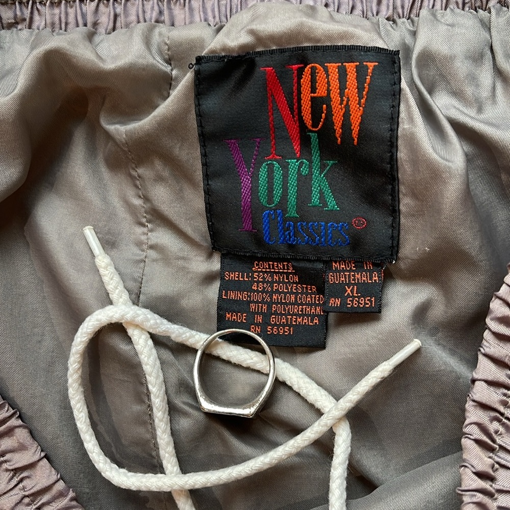 Vintage 90s New York Classics Iridescent Beige Zip Cuff Parachute Pants - Picture 4 of 5